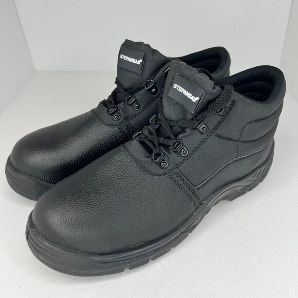 Stepahead Mens ENFW1 Cumbria Black Leather Lace Up Ankle Size 12 Safety Boots - Picture 1 of 9